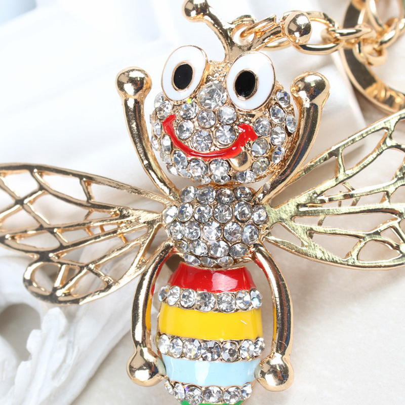 Cute Little Bee Handbag With Diamond Key Ring Buckle Pendant