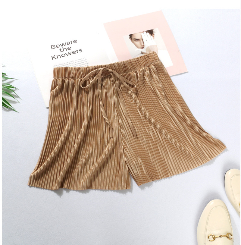 Title 5, Dames Ice Silk Chiffon Geplooide Shorts. Lichtg...