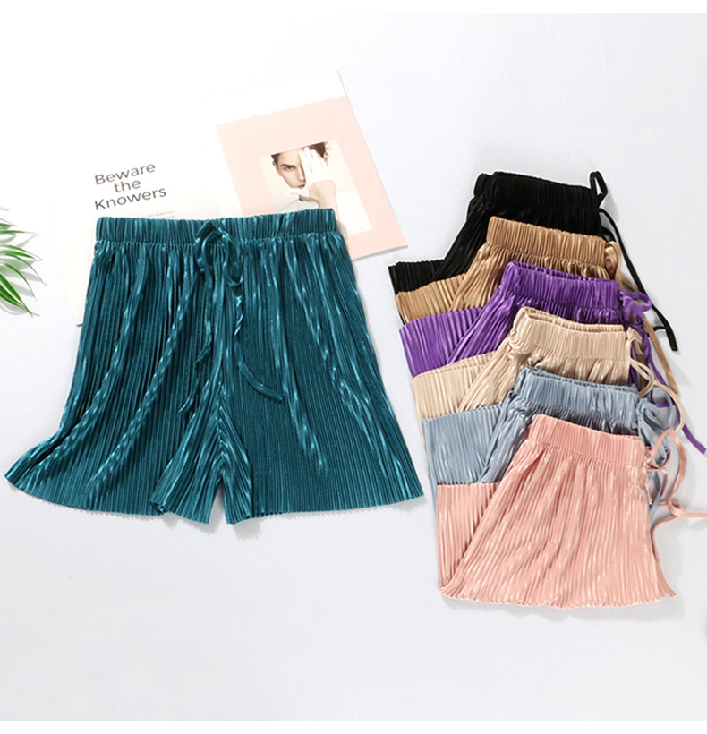 Title 4, Womens Ice Silk Chiffon Pleated Shorts. Lightw...