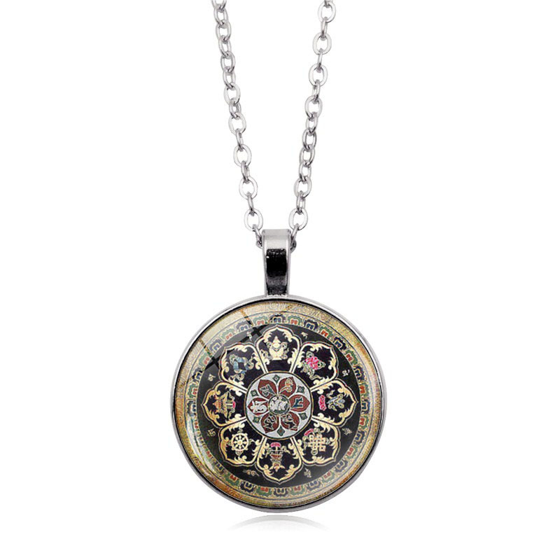 Mandala Flower Time Gemstone Necklace