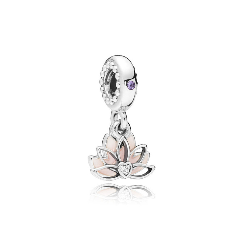 S925 Silver Charm Fresh and Simple DIY Lotus Charm