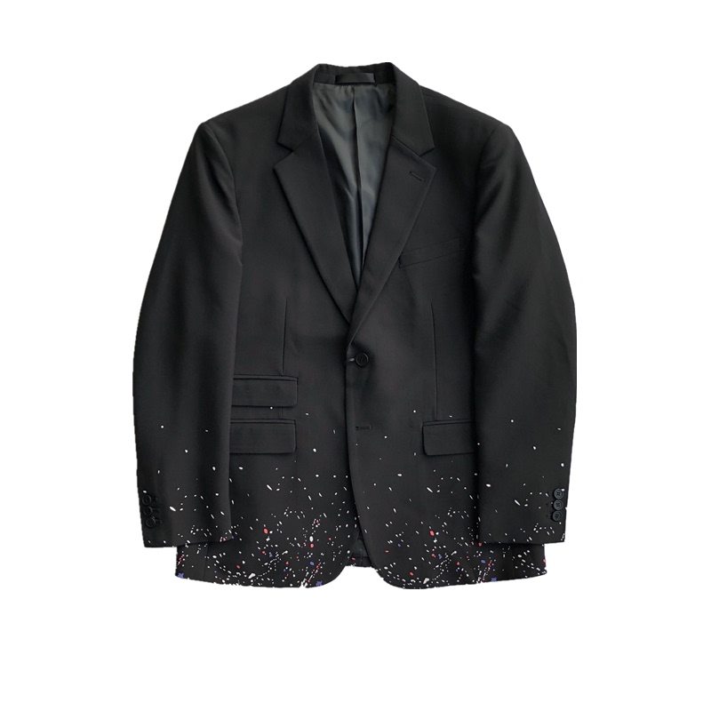 Autumn New Loose Ink Paint Dot All-Match Suit Casual Printed Jacket