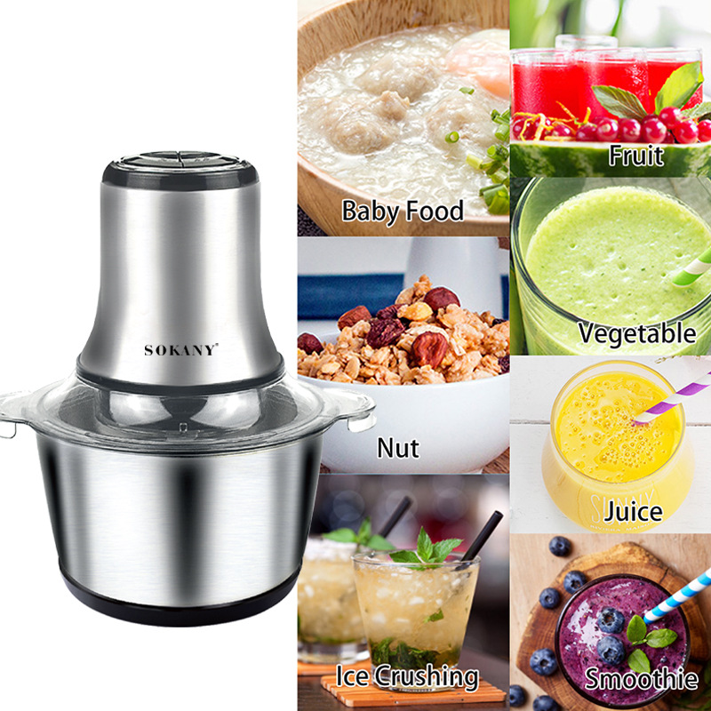 Household Electric Small Stainless Steel Multifunctional Meat Grinder