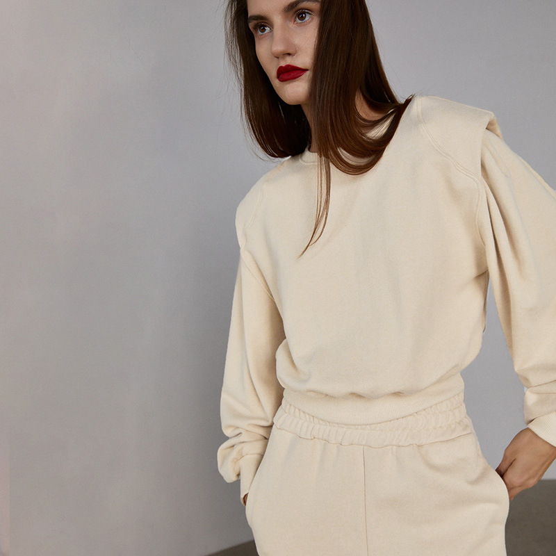 Binding Feet Tooling Pocket Trousers Shoulder Pad Casual Sweater Sports Leisure Suit