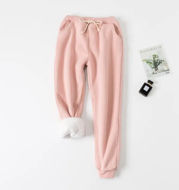 Lamb velvet padded sweatpants Pink - Shop at LoveMi