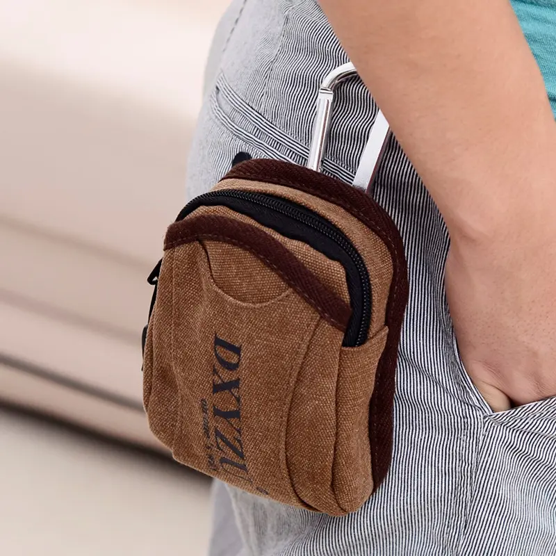 Men's Portable Retro Canvas Belt Bag