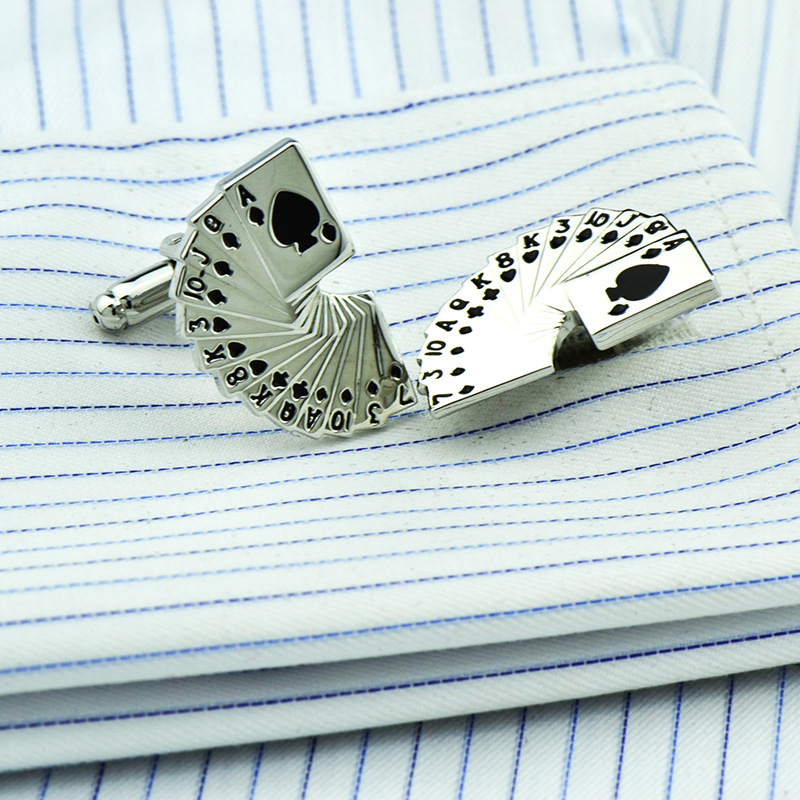 Fan-Shaped Playing Card Cufflinks, picture 3 of 4