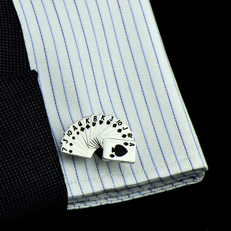 Fan-Shaped Playing Card Cufflinks, picture 2 of 4