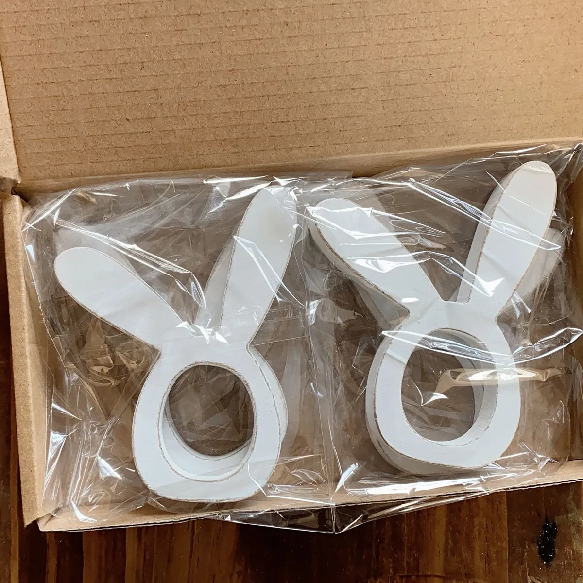 Easter Bunny Napkin Ring Holders Easter Table Decoration for Home Wooden Rabbit Ear Tissue Ring Happy Easter Party Supply – image 8