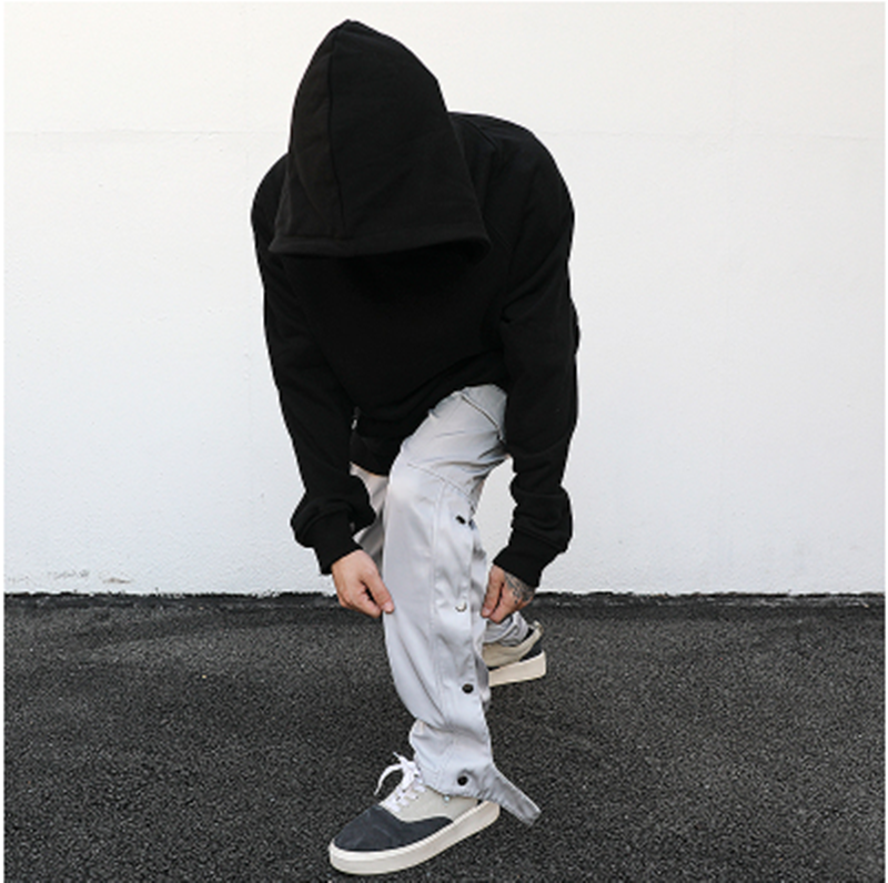 Breasted Slit Streamer Nylon Straight Overalls