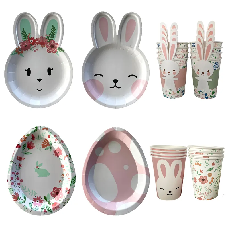 Easter Rabbit Paper Plate Eggs Bunny Cup Plates Happy