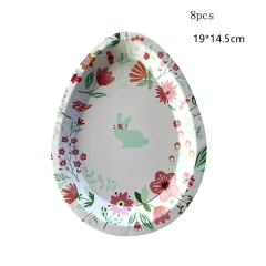 Easter Rabbit Paper Plate Eggs Bunny Paper Cup Plates Happy Easter Party Supplies Easter Gift - View 1