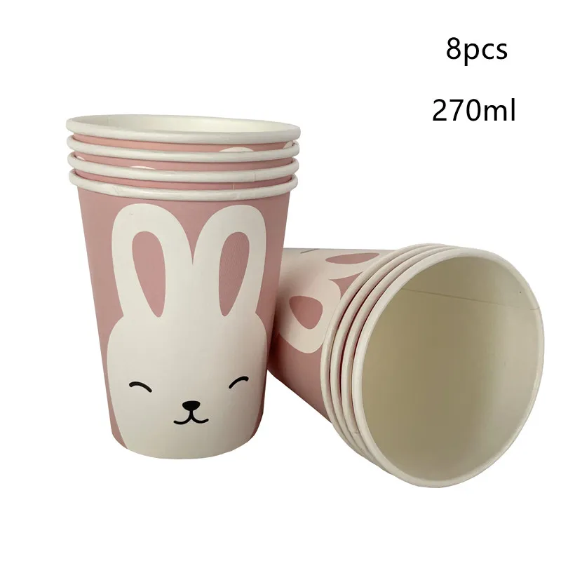 Easter Rabbit Paper Plate Eggs Bunny Paper Cup Plates Happy Easter Party Supplies Easter Gift – image 5