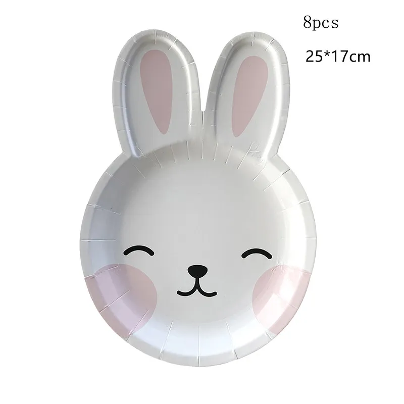 Easter Rabbit Paper Plate Eggs Bunny Paper Cup Plates Happy Easter Party Supplies Easter Gift – image 7