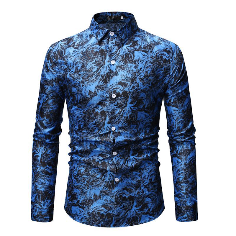 Fashion Printed Men's Long Sleeve Shirt