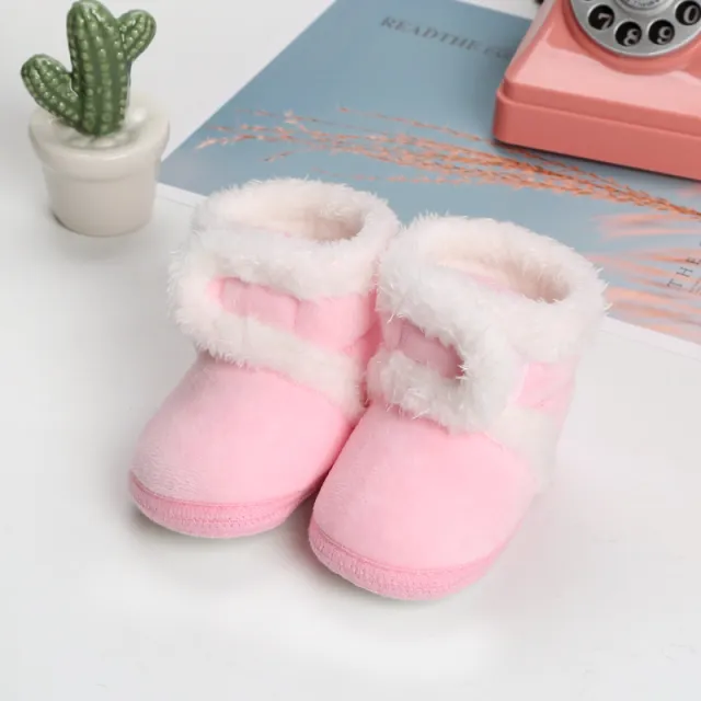Soft Soled Toddler Shoes Winter Plus Velvet Cotton Shoes Pink - Shop at LoveMi