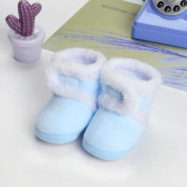 Soft Soled Toddler Shoes Winter Plus Velvet Cotton Shoes Blue - Shop at LoveMi