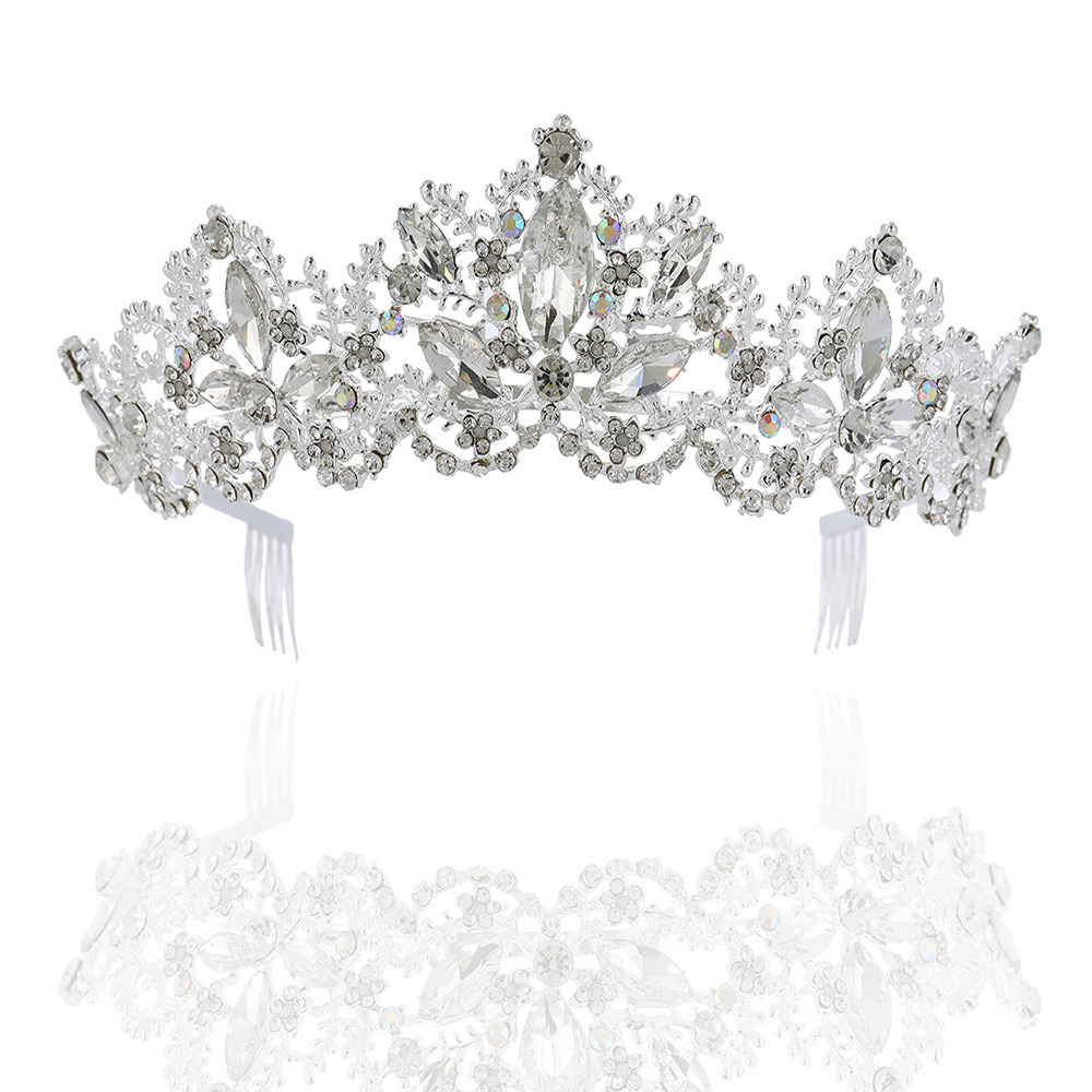 Baroque Exquisite Crown Bridal Light Gold Crown Wedding Accessories — foto 3