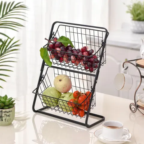 Stainless Steel Countertops Multilayer Spice Rack Fruit Kitchen Storage