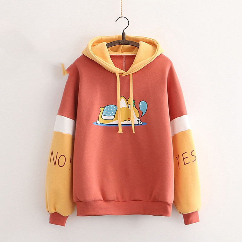 Title 7, Long Sleeve Plus Fleece Hooded Sweater Women Pa...