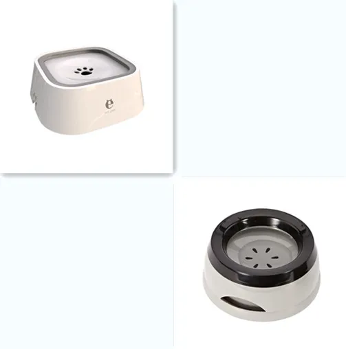Non-wet Mouth Dog Bowl, Floating Bowl, Anti-overturning - Grey White Set