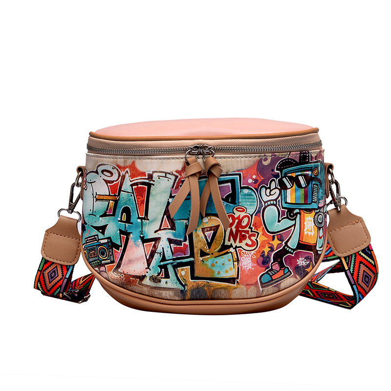Personalized Graffiti Inkjet Shell-Shaped Small Square Bag