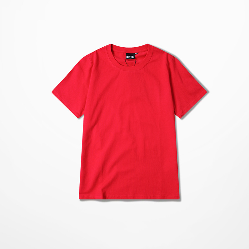 Simple Solid Color Base Shirt Half Sleeve Men And Women Couples