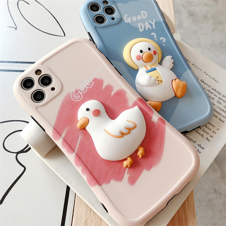 Compatible with Apple, Three Dimensional Cute Duck Phone Case Iphone12pro 7P Cartoon Anti Drop Case - Image 2