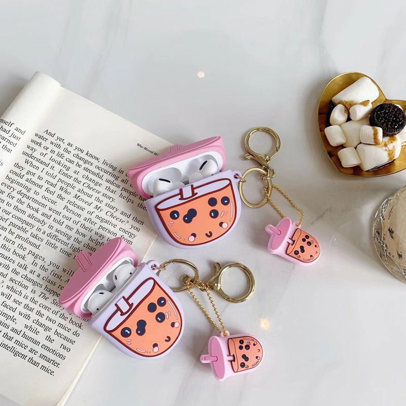 Compatible with Apple , Pearl Milk Tea Ins Apple Bluetooth 2 Earphone Set