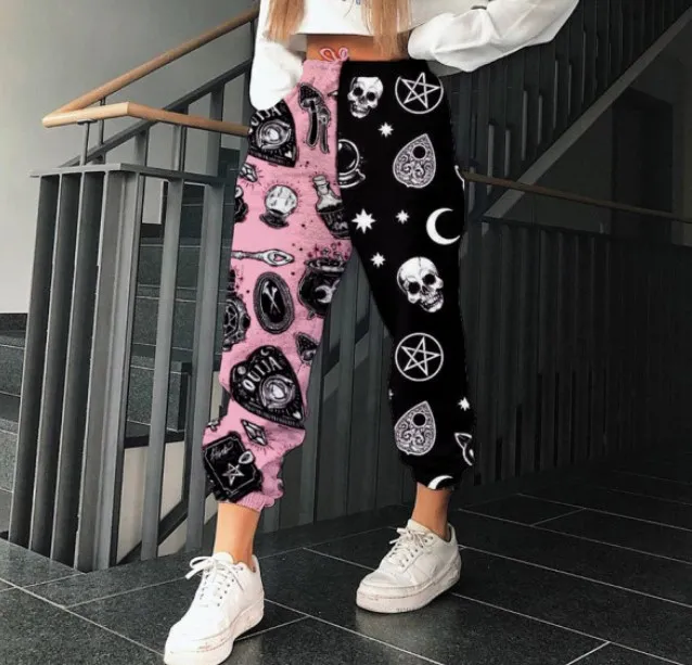 Casual Solid Color Drawstring Trousers Track Pants Pink - Shop at LoveMi