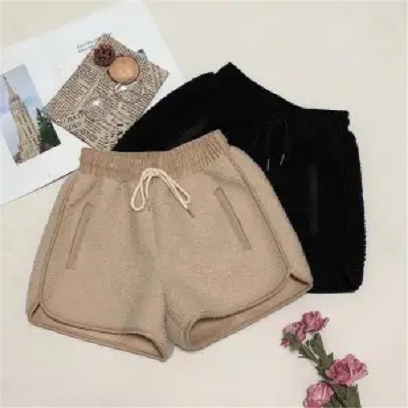 Faux Lamb Wool Wide Leg Pants Casual Shorts