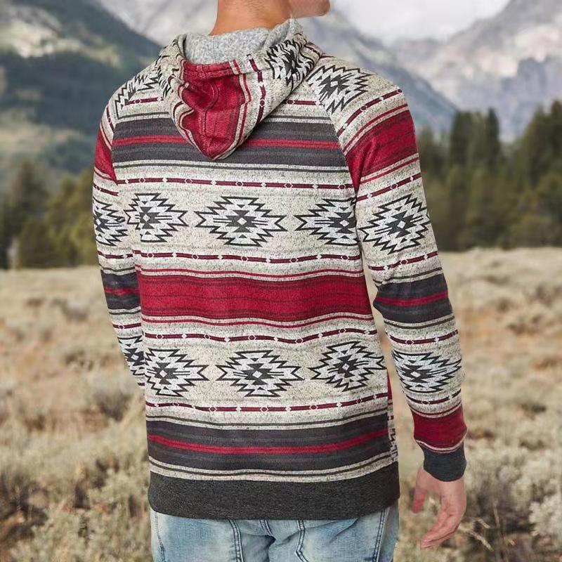 3d Printed Pocket Hooded Casual Sweatshirt