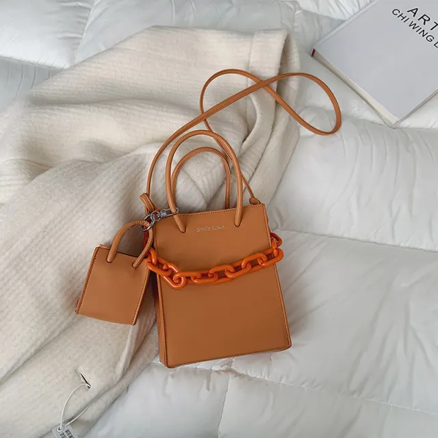 Large Capacity One Shoulder Tote Bag Fashion Handbag Orange - Shop at LoveMi