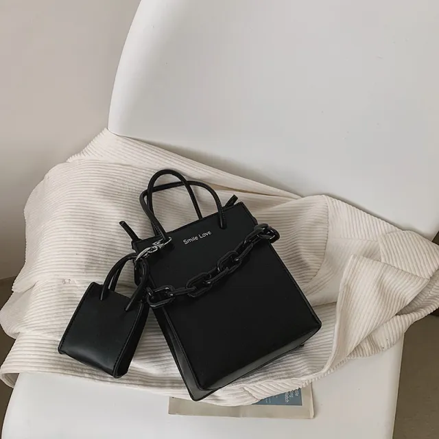 Large Capacity One Shoulder Tote Bag Fashion Handbag Black - Shop at LoveMi