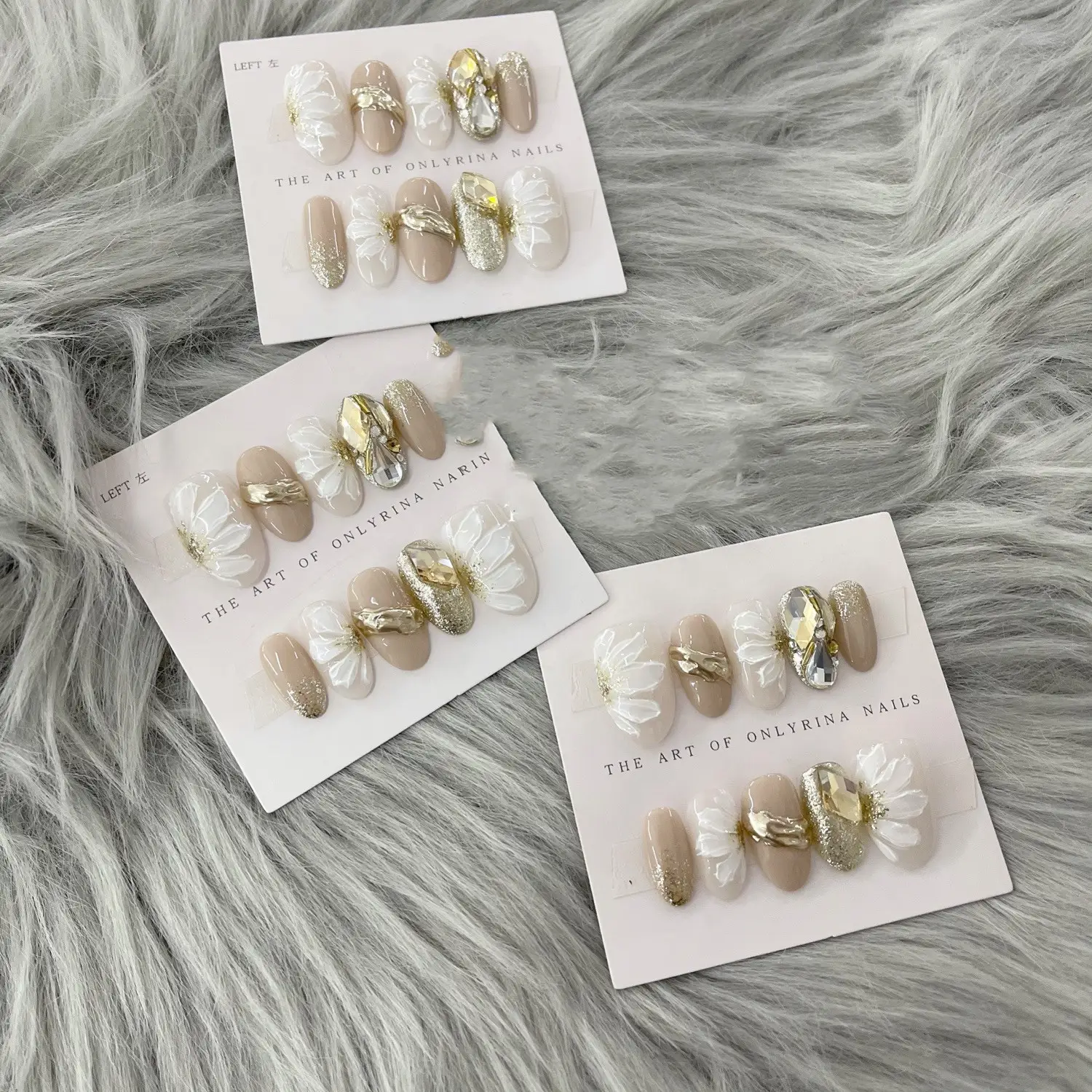Original Light Luxury Hand-Painted Flower Handmade Nail Patch