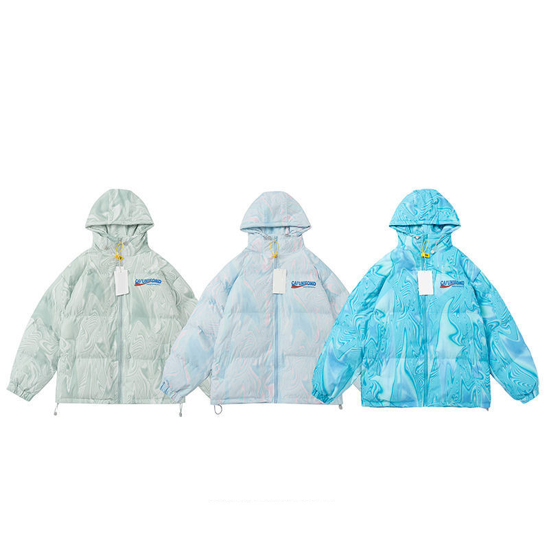 Loose Thick Tie-dye Gradient Cotton Coat