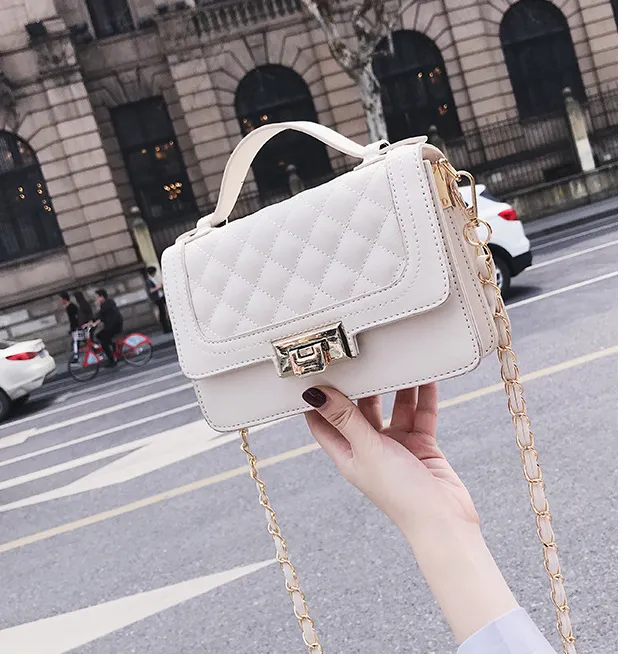 Fashion Atmospheric Rhombus Small Square Bag White - Shop at LoveMi