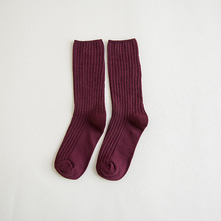 Ladies All-Match Solid Color Breathable Cotton Socks