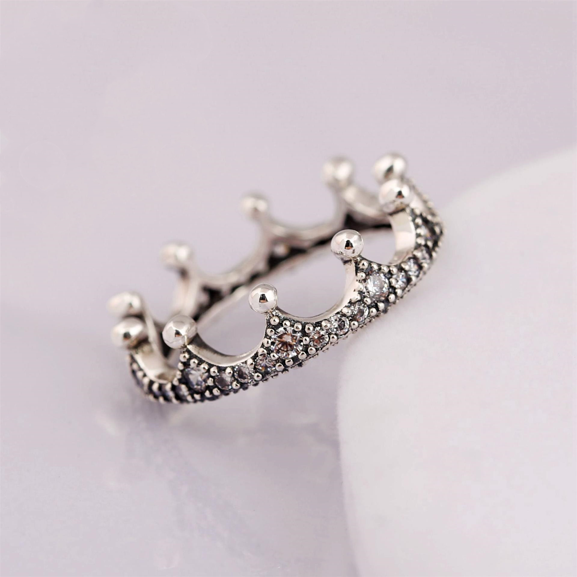 S925 Silver Bracelet Diamond Crown Ring