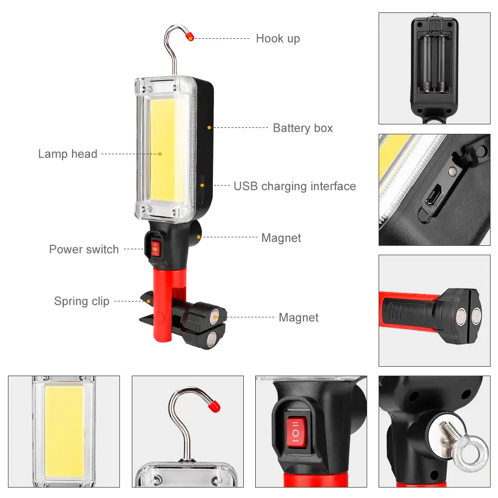 High-power Multifunctional Lighting Lamp With Magnet Hook