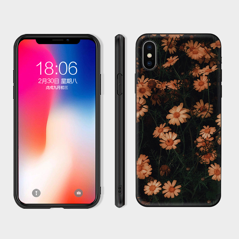 Compatible with Apple , Simple ix xs xr Anti Fall Soft Shell Protective Cover Ip8 7 6plus Creative Personality Trend 5s