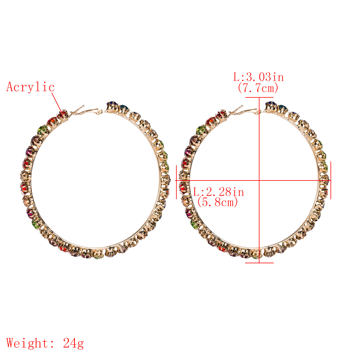 New Personality Irregular Metal Hoop Earrings Ladies Exaggerated Atmosphere Popular Temperament