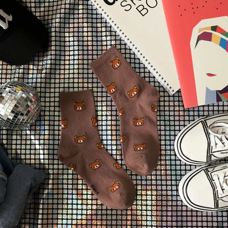Bear Socks Women's Tube Socks Cute Japanese