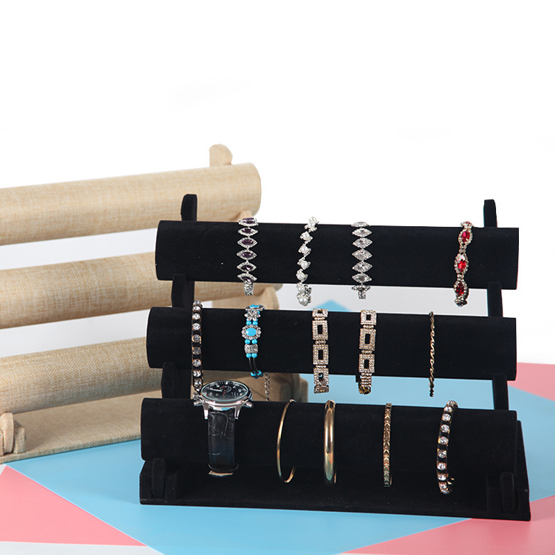 Bracelet Jewelry Headwear Display Props Rack (Black-Single
