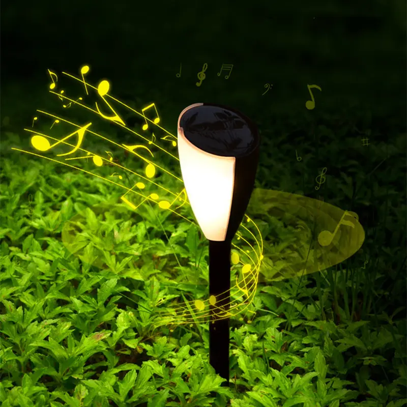 Solar Led Warm White Two-Color Acousto-Optic Lawn