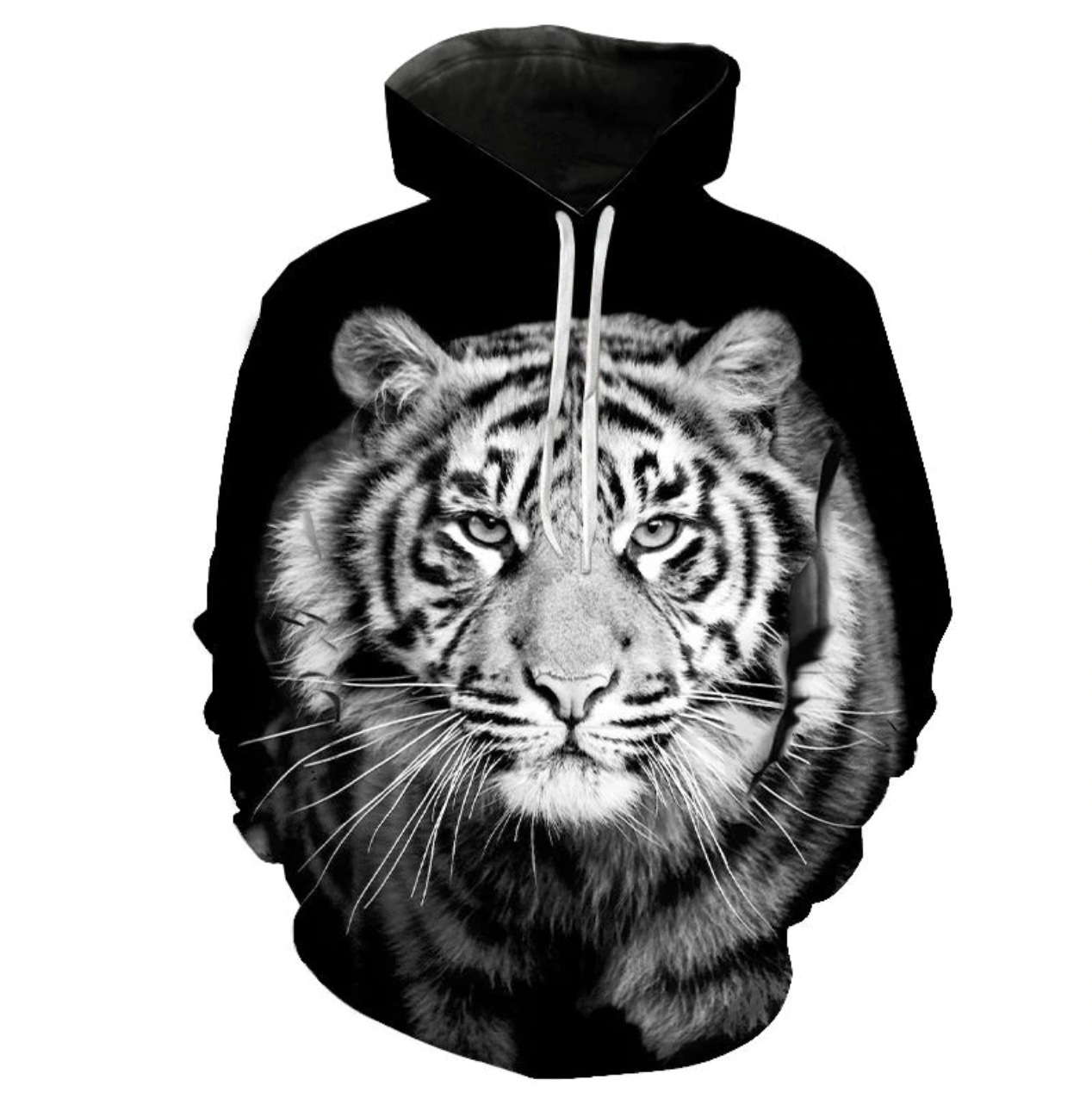 Title 1, Creative Animal Tiger 3D Printed Hoodie Men