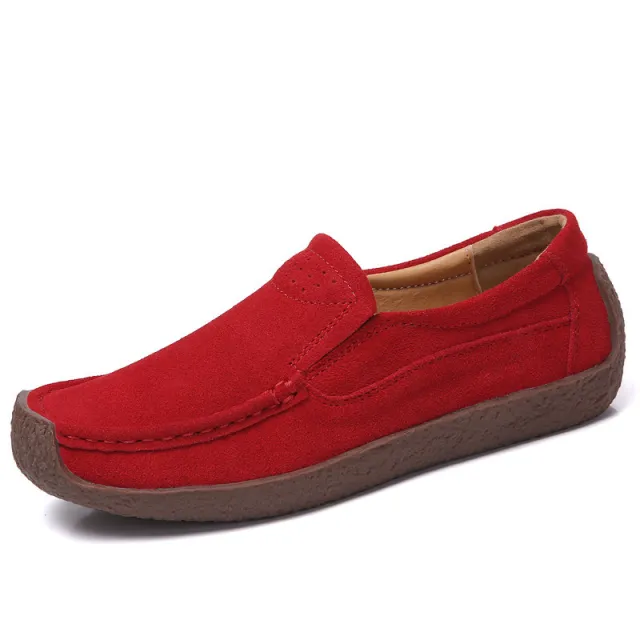 Flat Bottom Comfortable Casual Retro Ladies Shoes Red - Shop at LoveMi