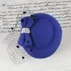 Retro British Net Yarn Headdress Small Top Hat Female Pearl Beret Blue - Shop at LoveMi