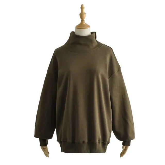Lazy Solid Color Loose Oversized Sweater Green - Shop at LoveMi