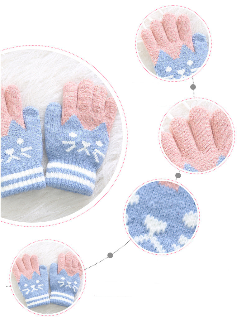 Детские перчатки с рисунком кота